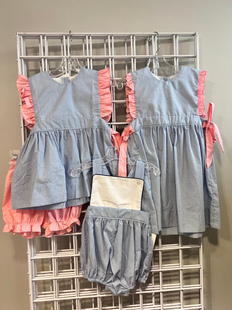 Micro Gingham Blue Bubble