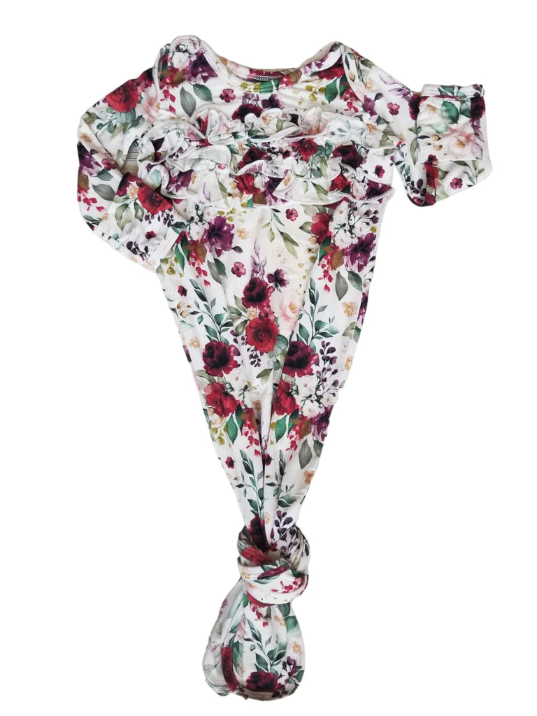 Ruby Lush Floral Ruffle Gown