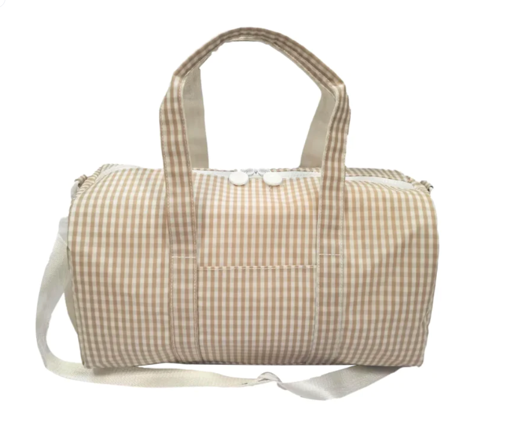 Khaki Gingham Weekender