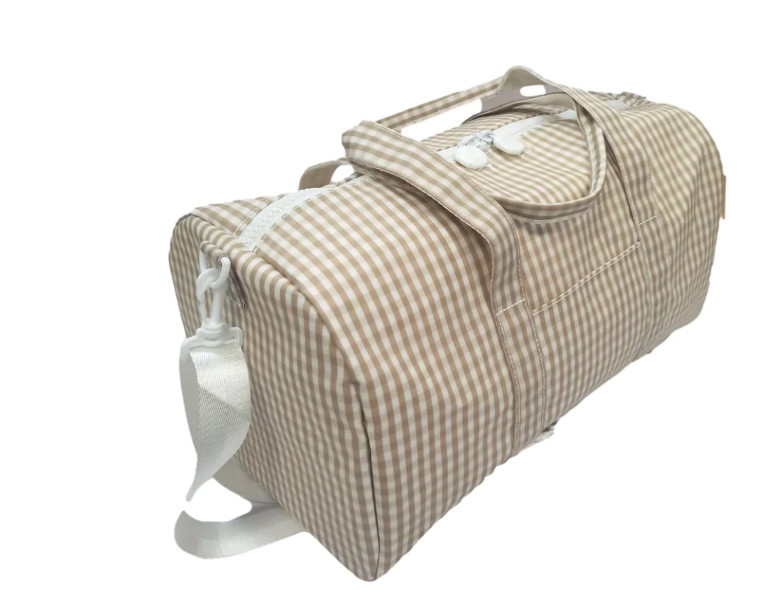 Khaki Gingham Weekender