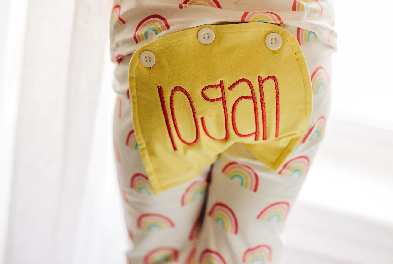 Ruffle Buttflap PJs - Rainbows