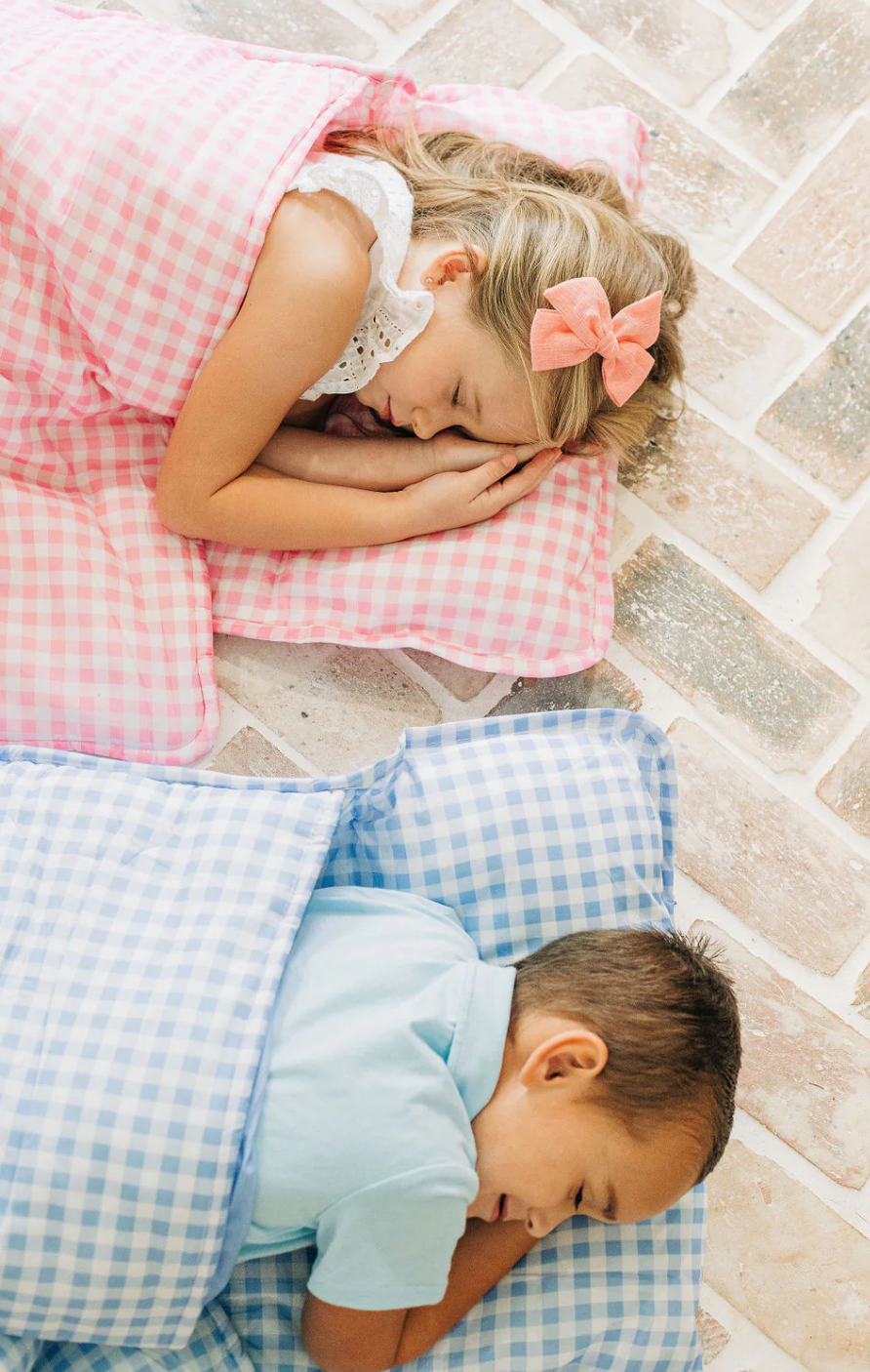 Blue Gingham Nap Mat