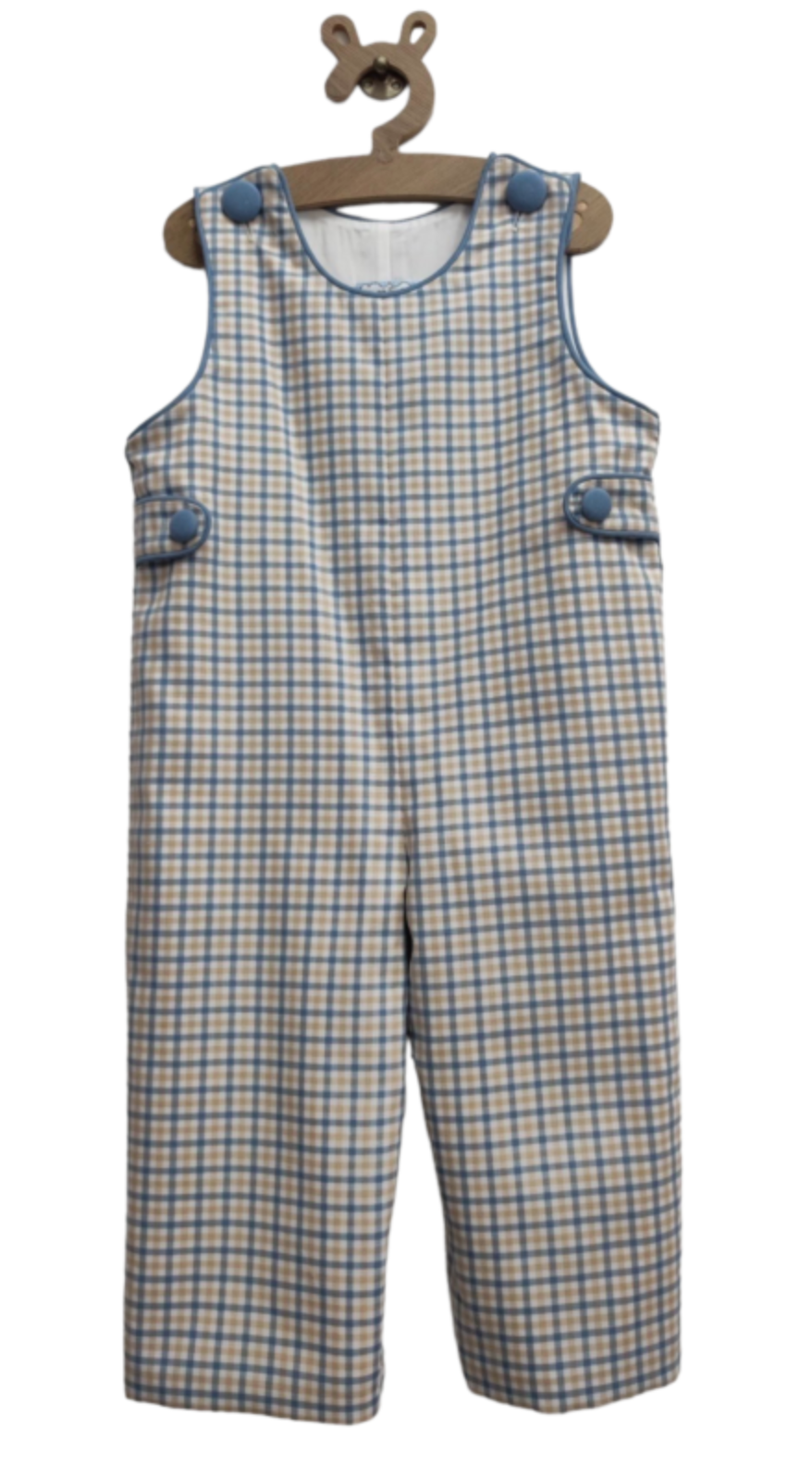 Blue & Tan Plaid Boys Mono Longall