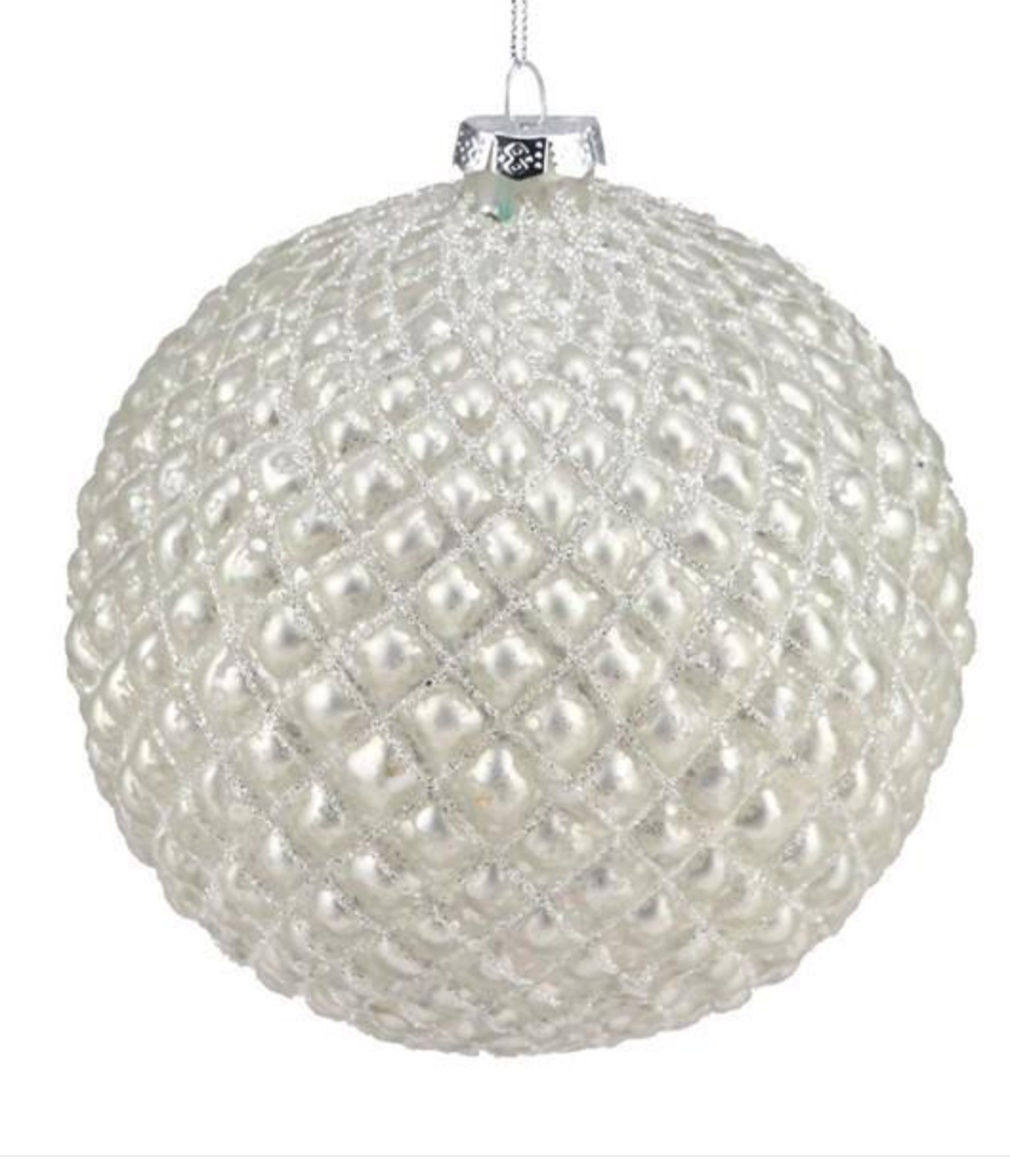 Silver Glass Molded Ornament