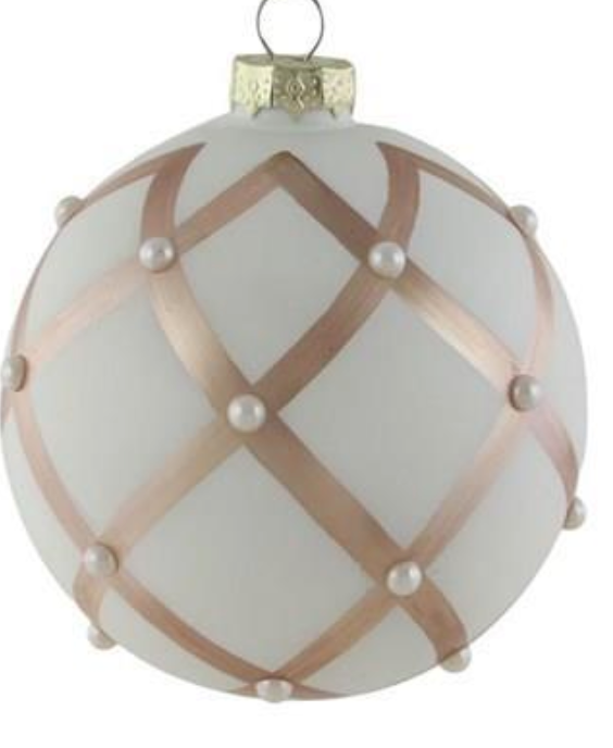 White/ Rose Gold Pearl Ornament