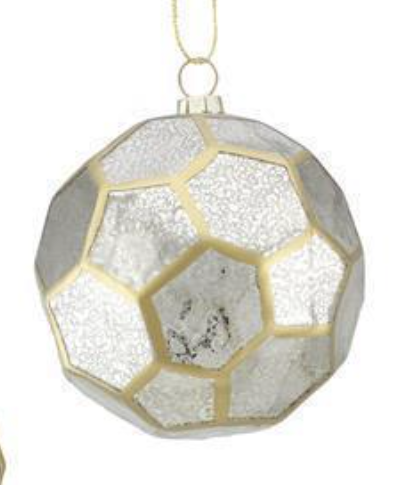Geometric Glass Silver/Gold Ornament