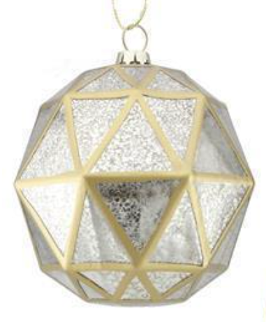 Geometric Glass Silver/Gold Ornament
