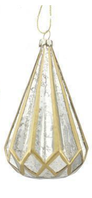 Geometric Glass Silver/Gold Ornament