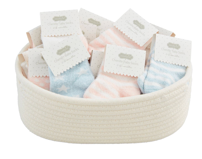Baby Chenille Socks -Pink Stripe