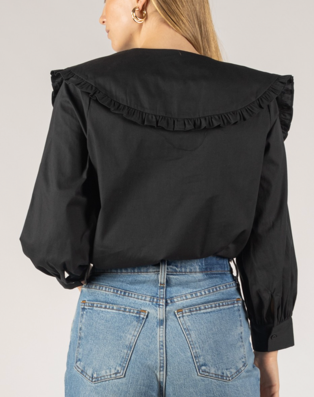 Oversized Collar Button Up Shirt