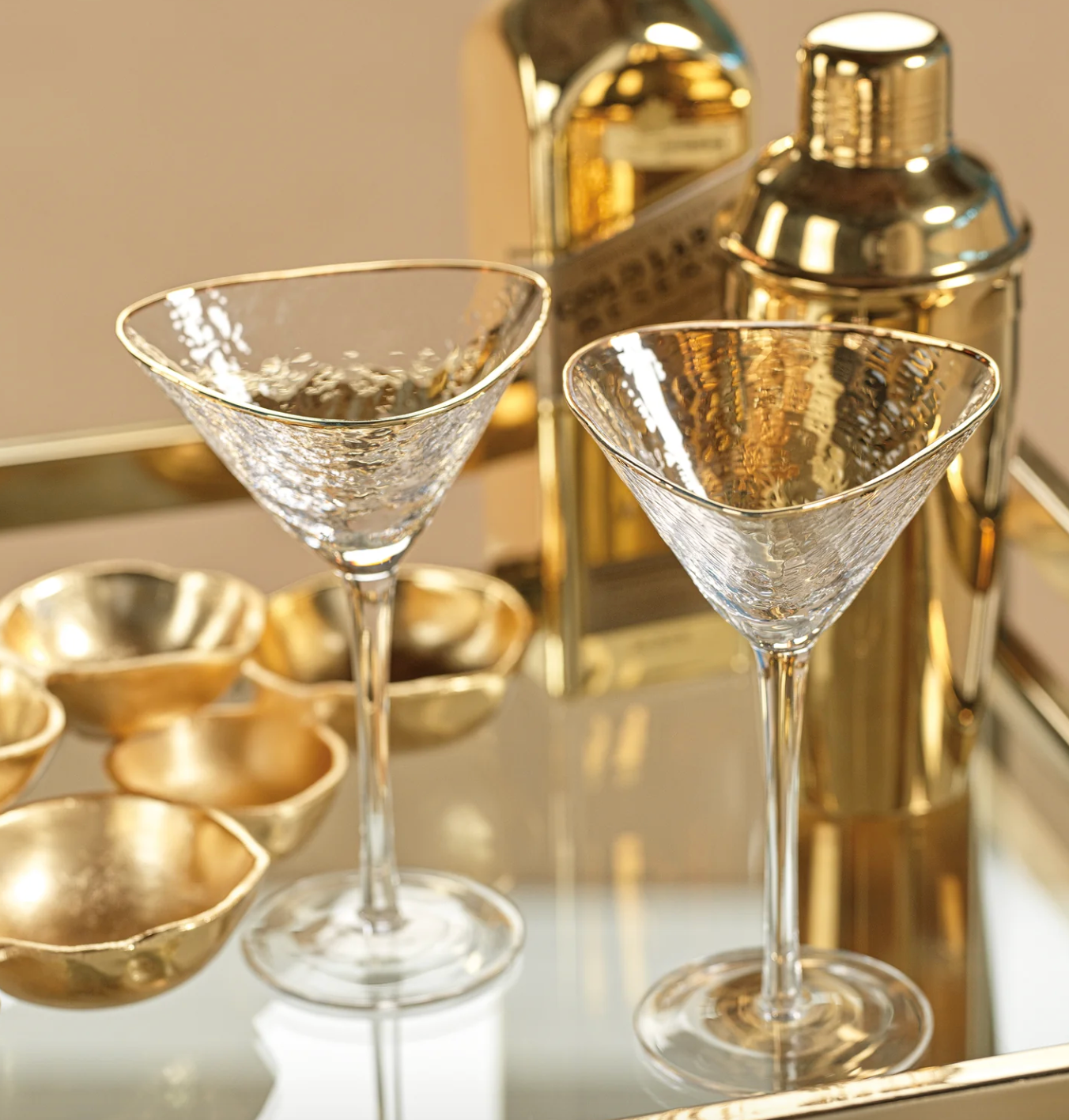 Hammered Martini Glass - Set of 4