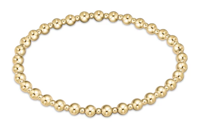 Grateful pattern 5mm bead bracelet - gold