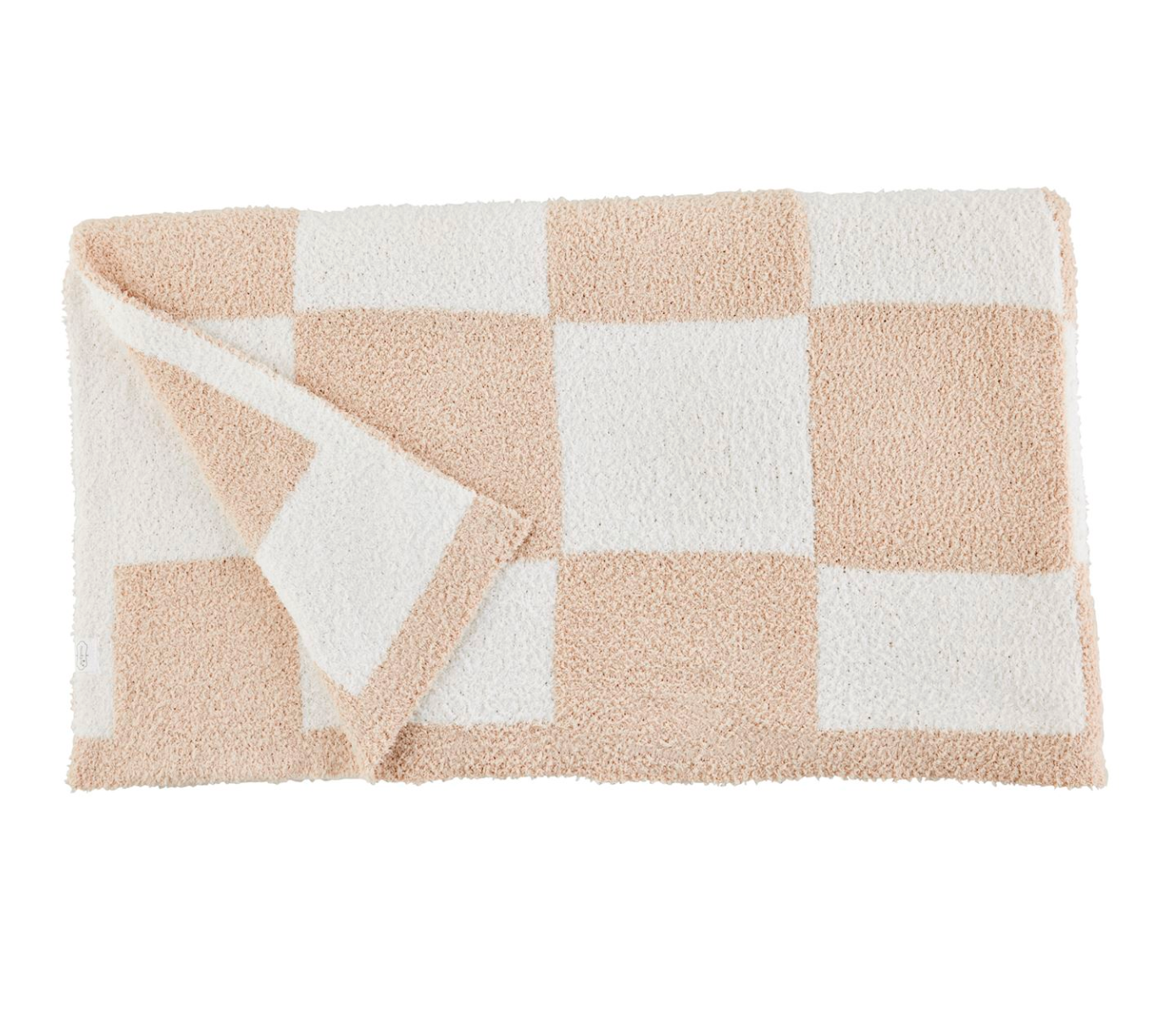 Checkered Chenille Blanket- Tan