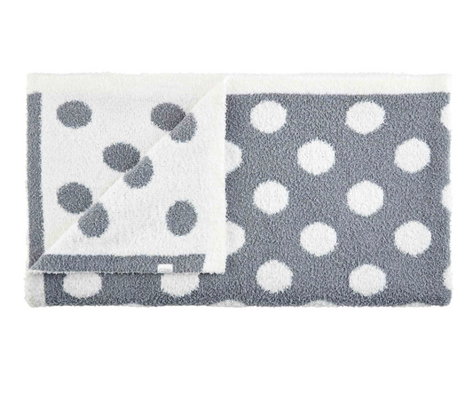 Polka Dot Chenille Blanket- Grey