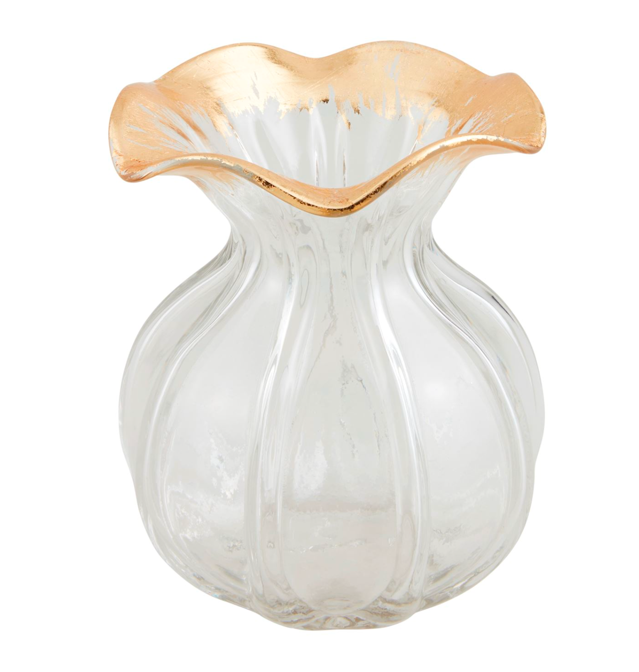 Small Ruffled Gold Vase