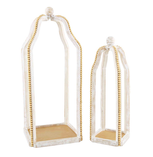 Gold Beaded Lantern Set