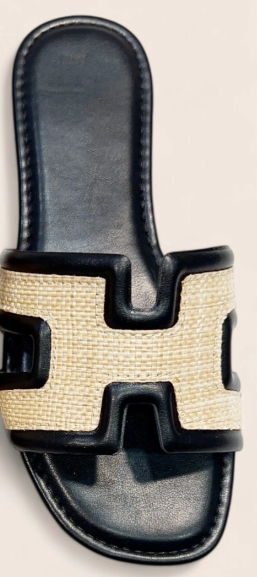 Woven Upper Slide Sandal
