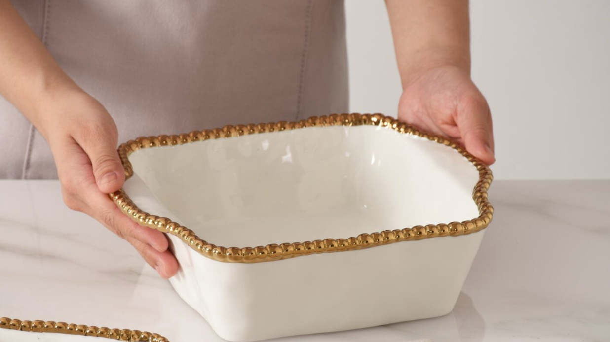 Square Baking Dish-Gold