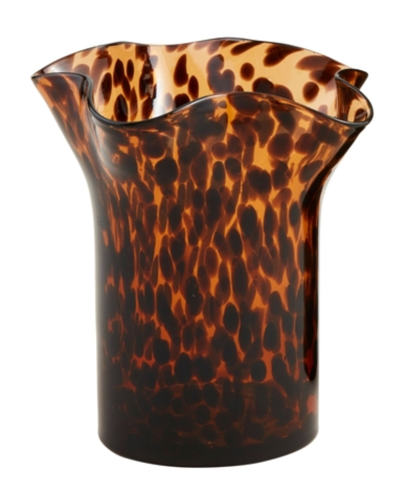 Small Ruffle Tortoise Glass Vase