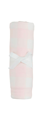 Pink Gingham Soft Knit Swaddle