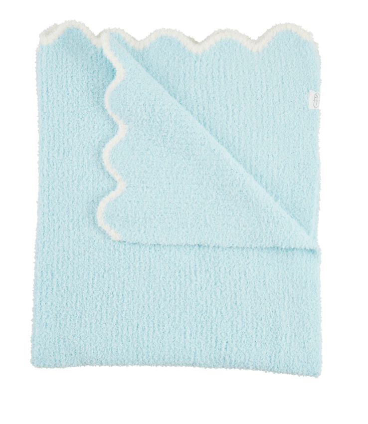 Blue Scallop Chenille Blanket