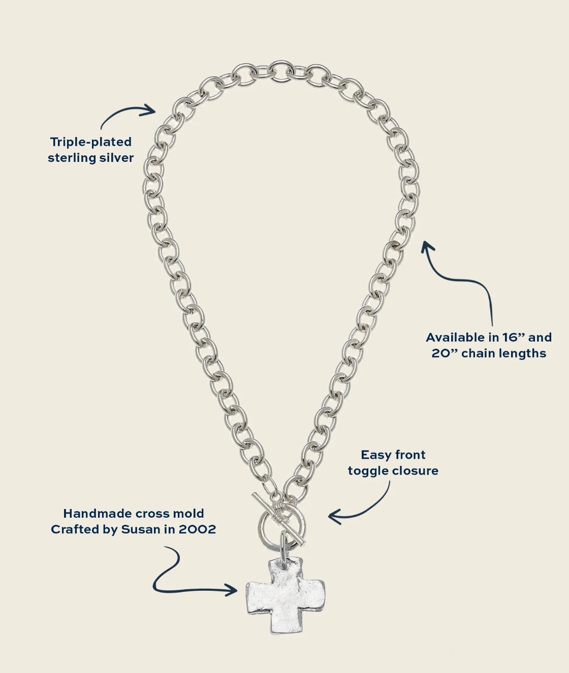 SilverCross Front Toggle Necklace