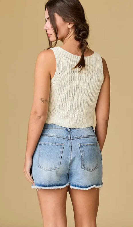 Brandy Side Tie Jean Skort