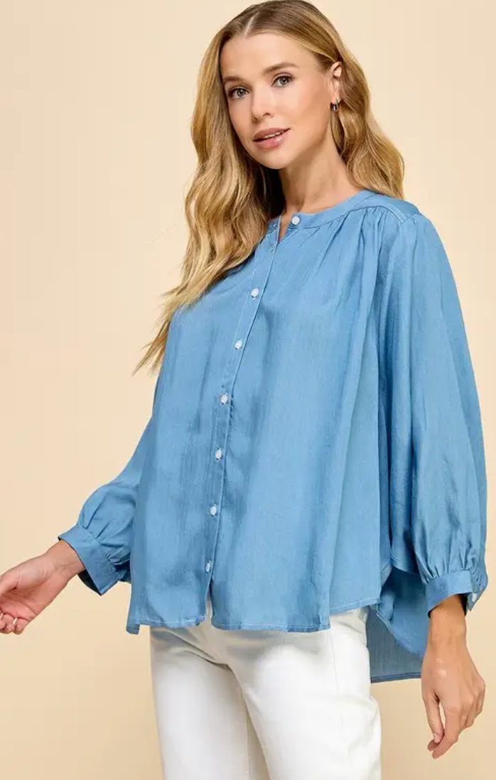 Oversized Long Sleeve Tencel Top