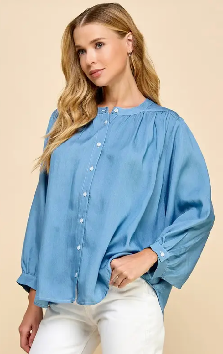Oversized Long Sleeve Tencel Top