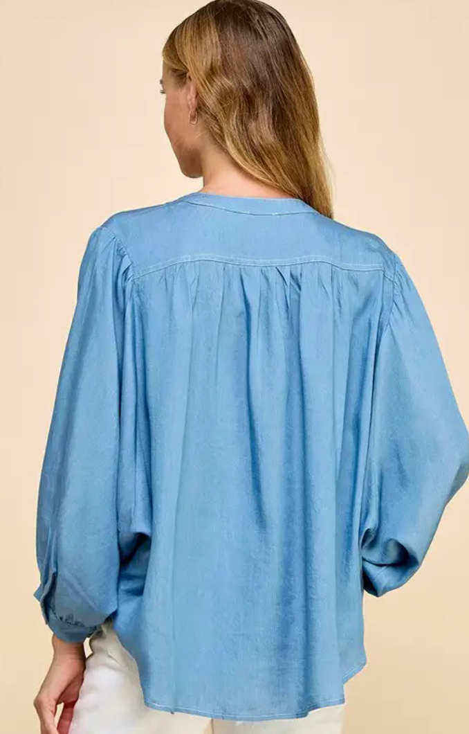 Oversized Long Sleeve Tencel Top