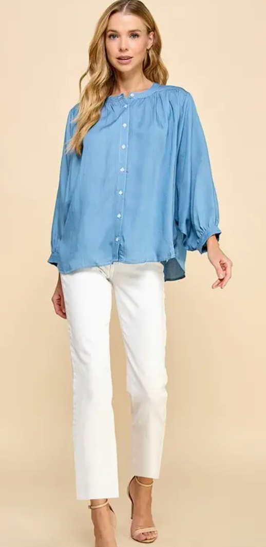 Oversized Long Sleeve Tencel Top