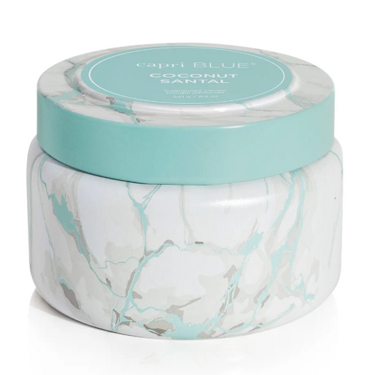 Coconut Santal Modern Marble Travel Tin 8.5 oz