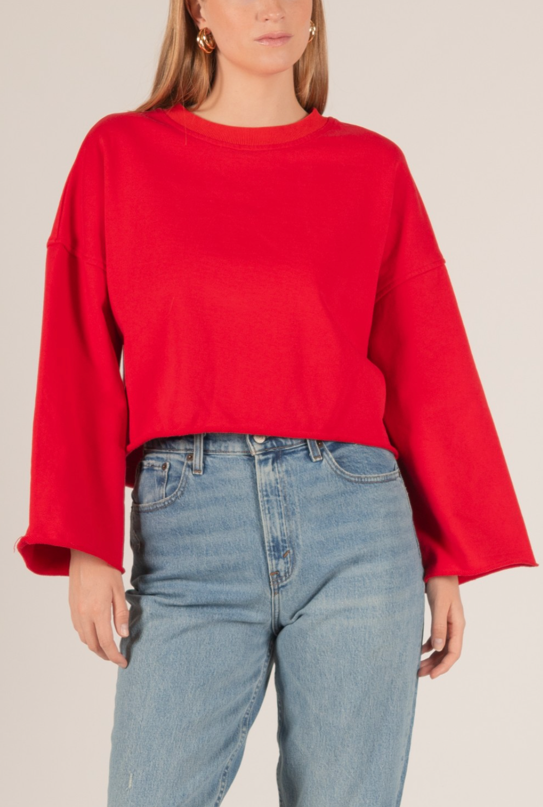 Red Belle Sleeve Sweatshirt