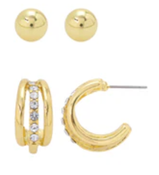 Stud & Hoop Earring Set