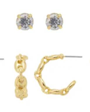 Stud & Hoop Earring Set