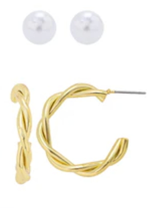 Stud & Hoop Earring Set