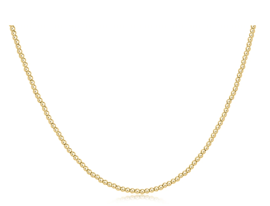 17" choker classic gold 2mm bead