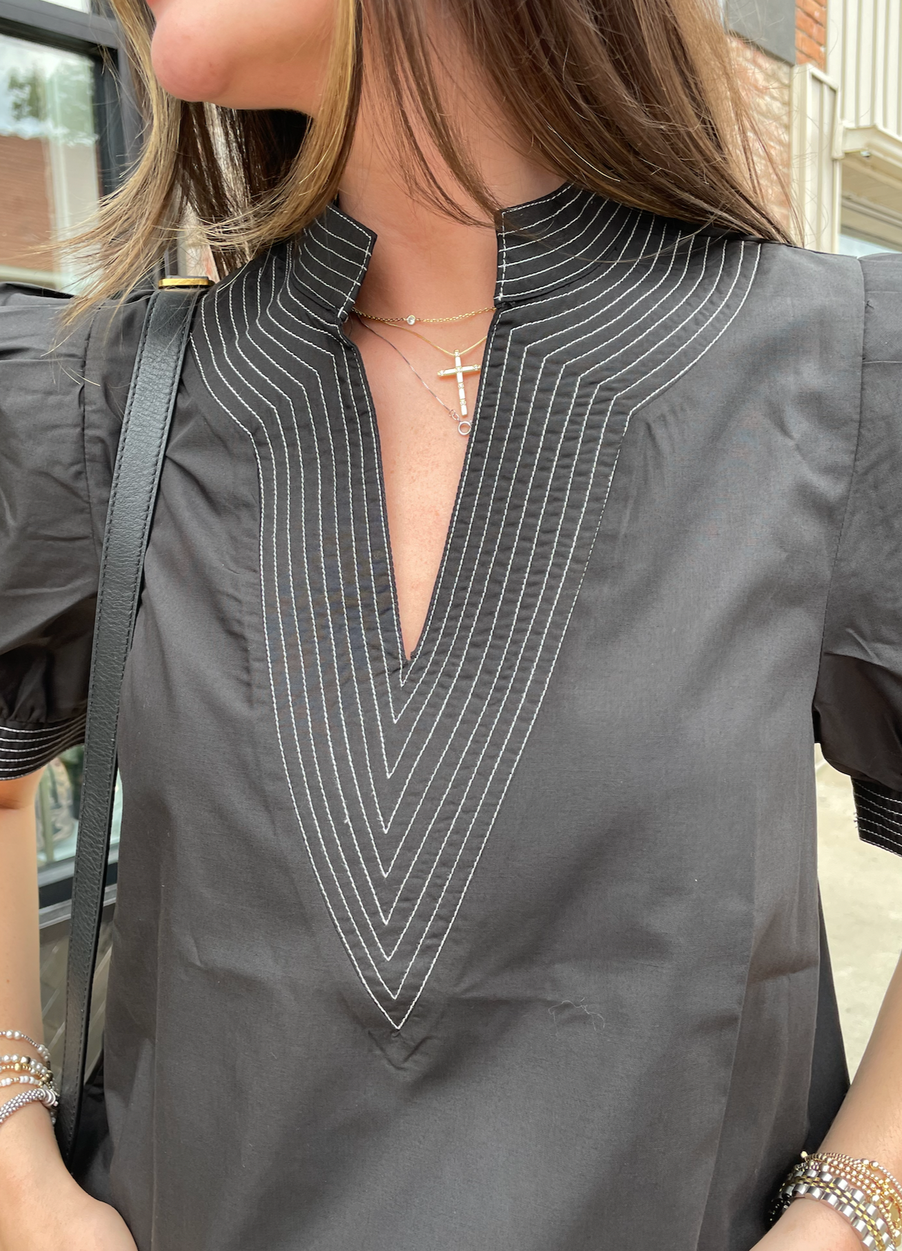 Black with Stiched Sleeve