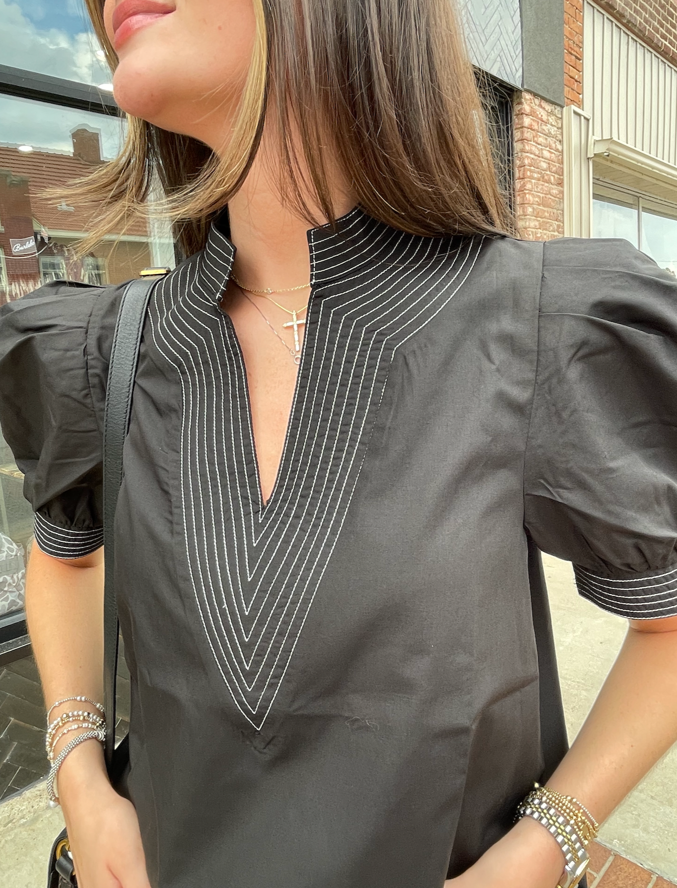Black with Stiched Sleeve