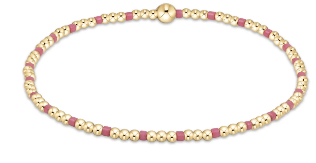 hope sincerity pattern 2mm bead bracelet - pink metallic