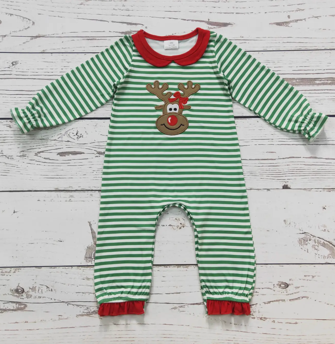 Girls Deer Christmas Romper