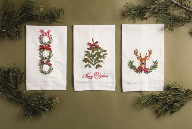 Christmas Tea Towel-Mistletoe