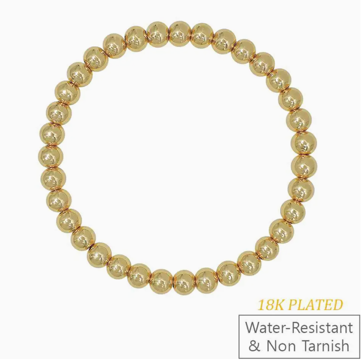 Gold Beaded Waterproof Bracelet