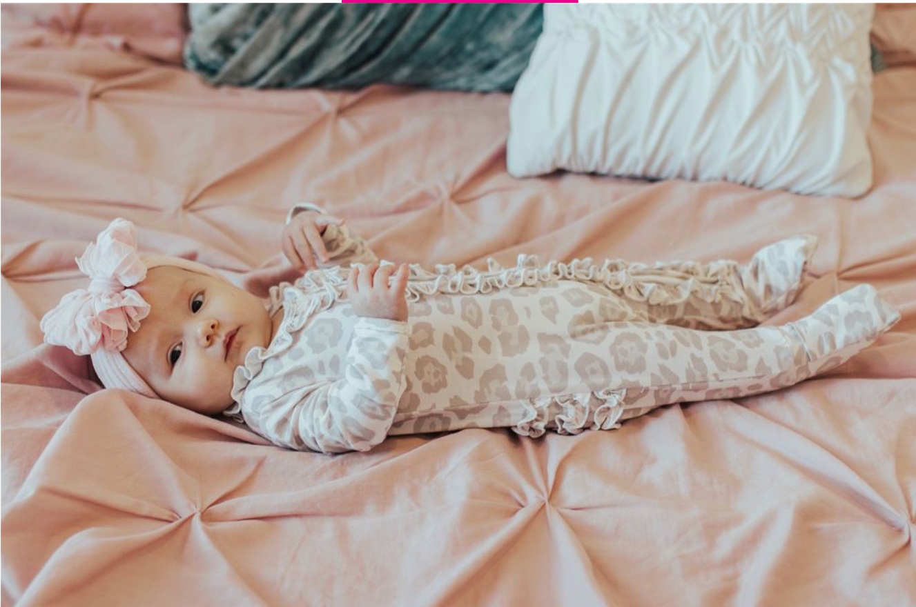 Natural Leopard Ruffle Footie