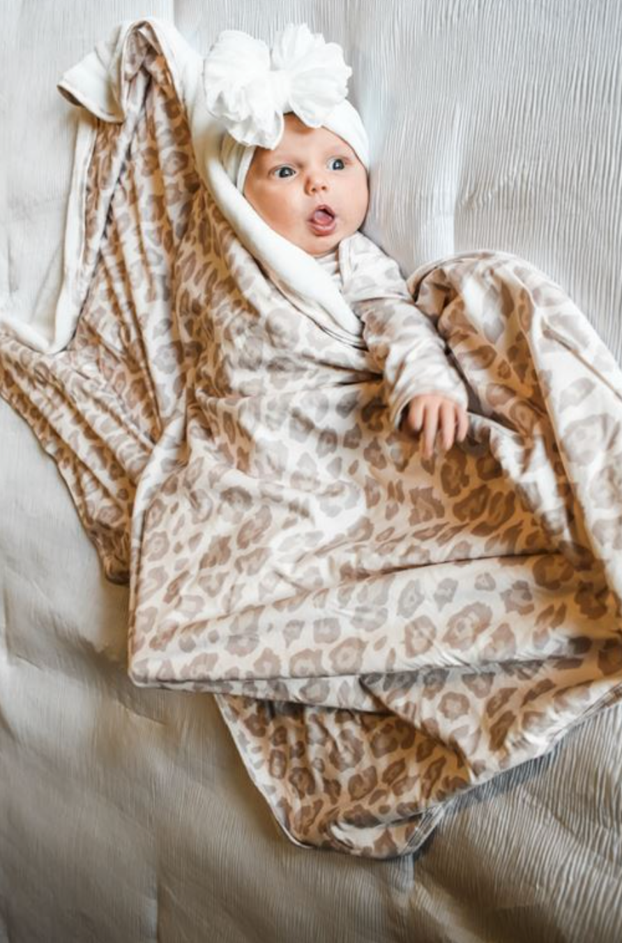 Natural Leopard Swaddle