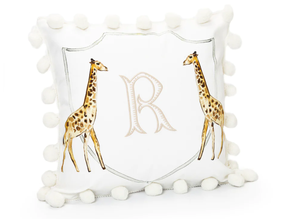 Giraffe Pom Pillow