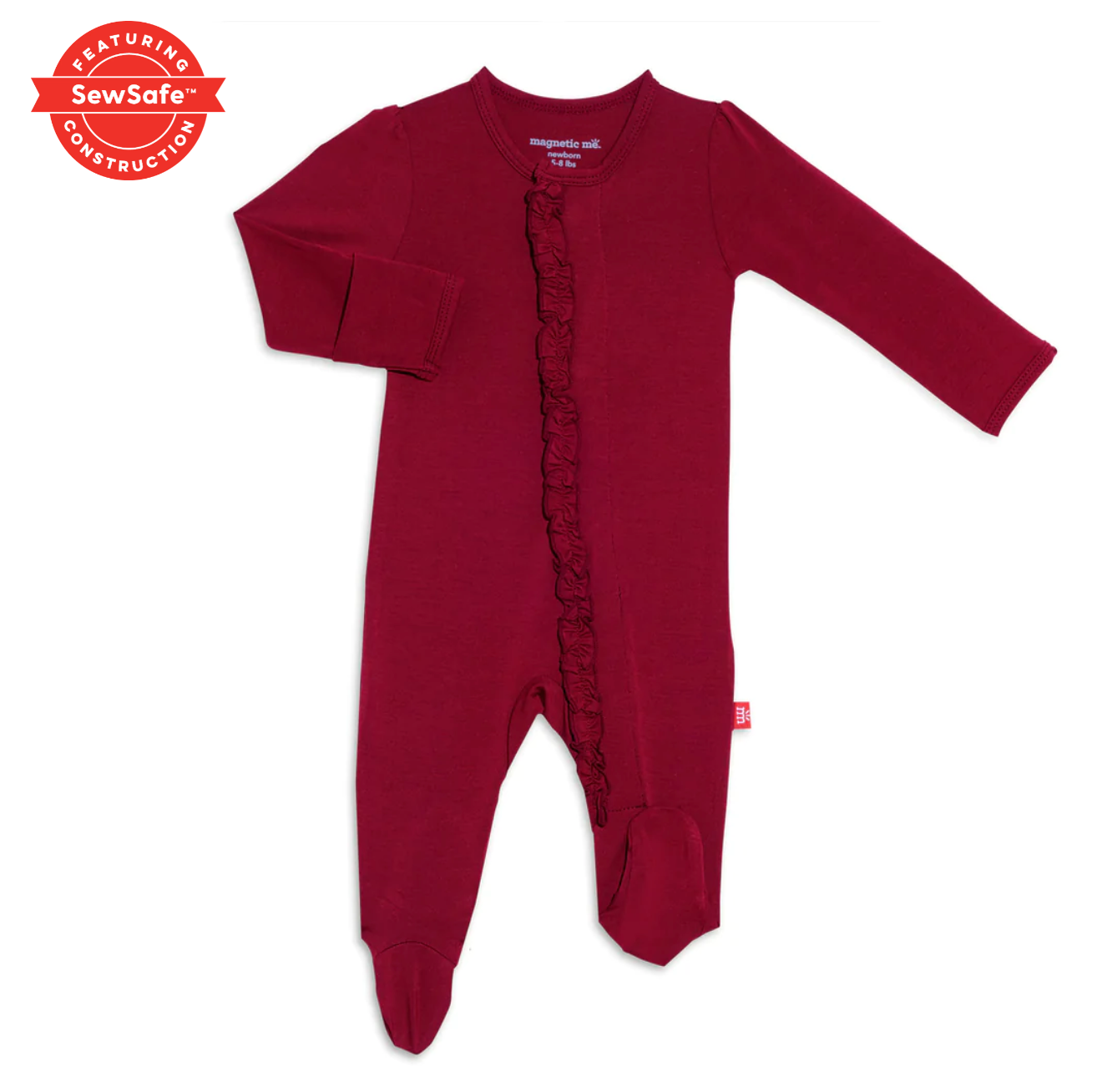 Cabernet Ruffle Footie