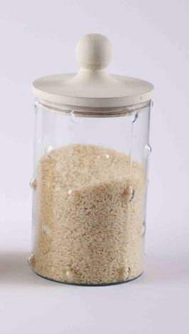 Large Hobnail Glass Container