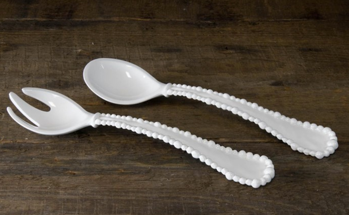 VIDA Alegria Large Salad Servers -white