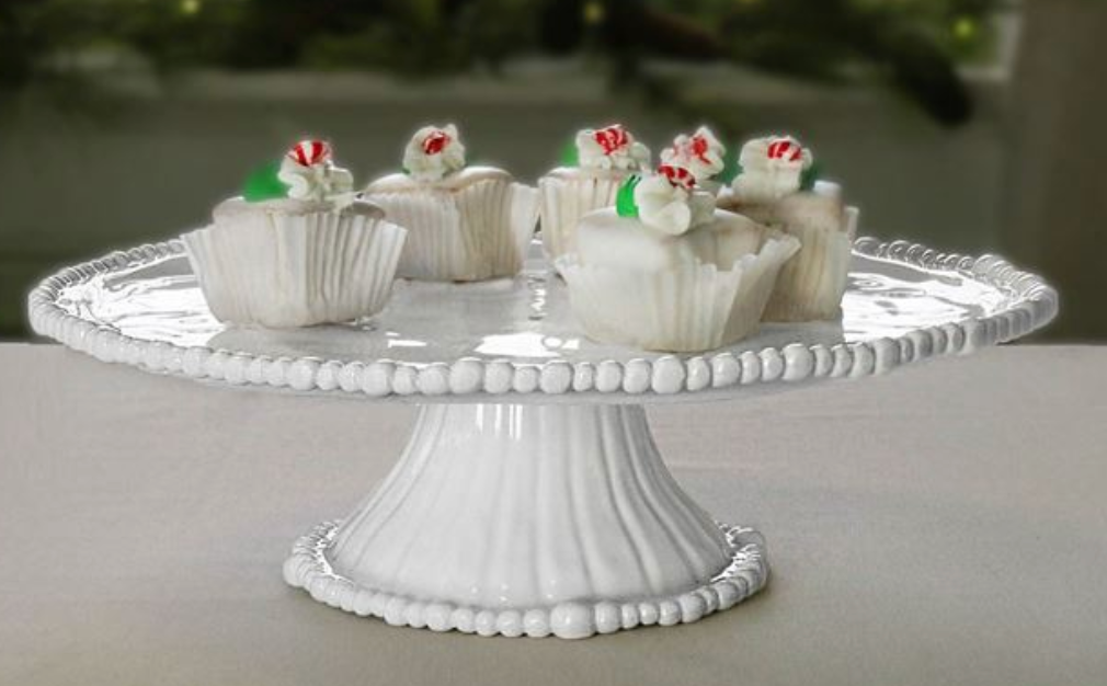 VIDA Alegria Pedestal Cake plate -white